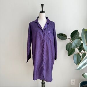 Vintage A'Milano Intimates Jacquard Satin Nightgown M